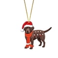 thumbnail image 2 of WUJDF 1 Pcs Christmas Chocolate Lab Labrador Ornament 2D Acrylic Hanging Christmas Tree Ornaments Holiday Decorations for Xmas Tree Decor Retriever Gifts for Labrador Lovers, 2 of 7