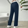 thumbnail image 5 of ZHYou No Boundaries Womens Sweatpants,Wide Leg Fleece Lined Warm Thick Fitted Pants,High Waist Casual Loose Trousers with Pockets,Navy,Size M, 5 of 9