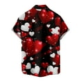 thumbnail image 4 of jsaierl Button Down Shirt Men Heart Print Hawaiian Shirts Casual Short Sleeve Party Top Loose Fit Lapel Beach Aloha T-shirt Valentine's Day Gift for Him, 4 of 6