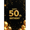 thumbnail image 4 of Golden Happy 50th Birthday Banner Background, Party Backdrop Decorations for Photography Props Birthday Party Celebration Photo Booth Decor, 4 of 4