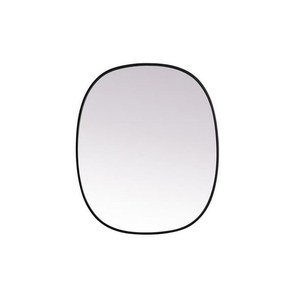 30 x 36 in. Metal Frame Oval Mirror, Black