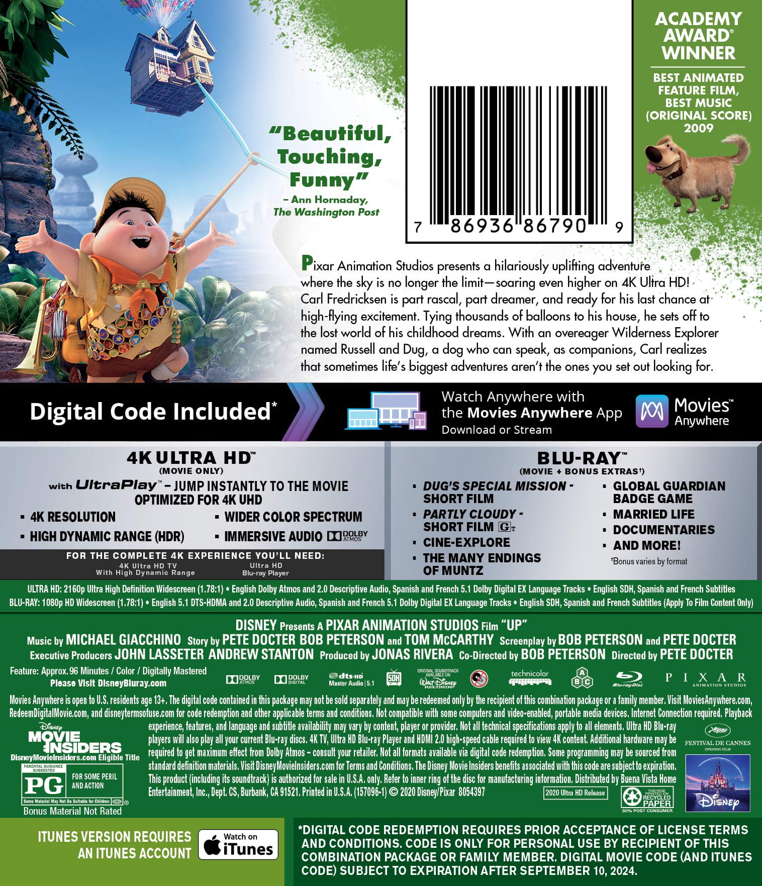 Disney Pixar's Up - Blu-ray Movie, 4K Ultra HD + Digital