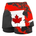thumbnail image 5 of LEBONYARD Women's Soft and Lightweight Yoga Skirt Shorts,Women's Pockets Both Sides Maple Leaves Print Pleated Tennis Skirts Stretchy Yoga Fake Two Piece Shorts Skirt Red L, 5 of 5