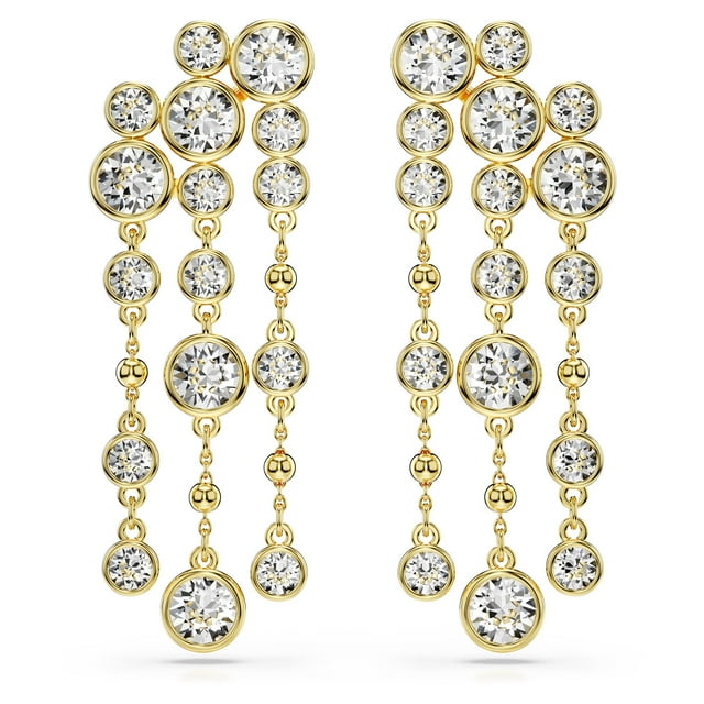 Pendientes tipo candelabro Swarovski Imber con cristales transparentes en tono dorado