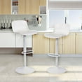 thumbnail image 2 of AmeriHome 2 Piece Plastic Adjustable Height Solid White Full Back Bar Stool, 2 of 5