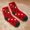 Red, variant on Christmas Fuzzy Socks Women's 2024 Xmas Fluffy Cozy Stockings Warm Soft Slipper Socks Color Block Holiday Crew Socks