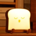 thumbnail image 2 of Cute Bread Night Light, Adjustable Baby Bedside Night Lamp USB Recharging with Timer, Phone Holder Room Decor Toast Night Light, 2 of 5