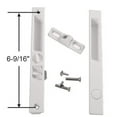 thumbnail image 2 of Sliding Glass Patio Door Lock Handle Set, Non-Keyed, Flush Mount, With Nite Lock,"C" Cam, and Keeper, White, 6-9/16" Screw Hole | Sliding Door Handle Replacement Hardware Repairs (DL-504), 2 of 6