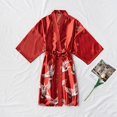 thumbnail image 1 of Pijama corto con estampado de grullas de seda sintética para mujer, vestido de novia de seda para primavera y verano, camisón de casa de gran tamaño, bata de baño, 1 of 6