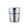 thumbnail image 2 of Limei Car Ashtray with Lid Smell Proof Portable Ashtray Automotive Ashtrays with Clamshell Blue LED Indicator Mini Car Trash Can Car Ash Tray Set Ideal for Car,Home and Office Silver, 2 of 7