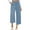 Light Blue, variant on cFmduc Capri Pants for Women High Waisted Wide Leg Linen Palazzo Trousers Pull On Elastic Smock Waist Loose Flowy Pants