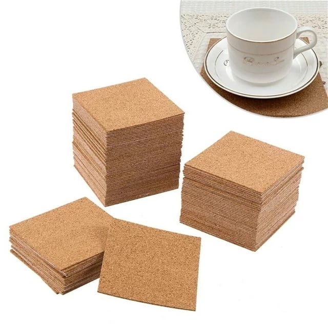 100Pcs Self Cork Squares Cork Sheets 4x4inch For And DIY Crafts Cork Board Squares Cork Backing Sheets Mini Wall Cork Tiles Mat Wall Stickers Preppy Wall Texture Gaming Christmas Stickers Decals for
