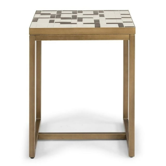 Homestyles Table d'Appoint Géométrique en Métal
