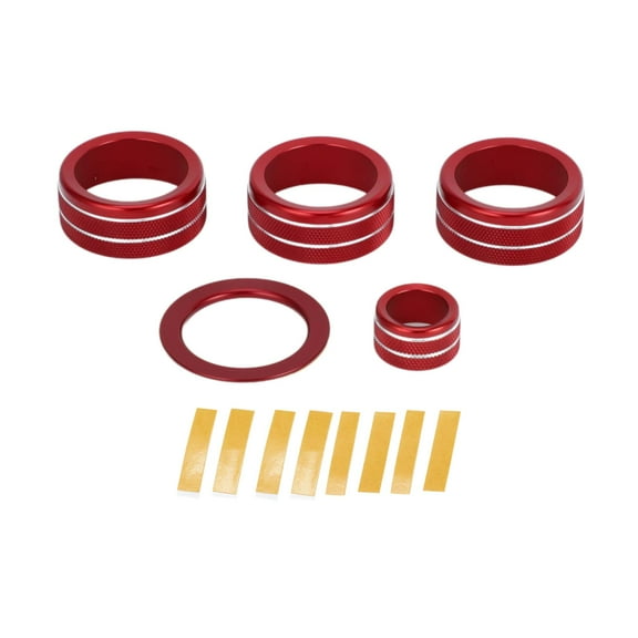 AC Media Engine Start Rear View Mirror Knob Cover Trim for Honda CRV 23 Aluminum Alloy Red 5 Pcs