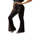 thumbnail image 3 of Femmes Bootcut Yoga Pantalons Ventre Contrôle Séance d'Entraînement Bootleg Velours Pantalon, 3 of 5