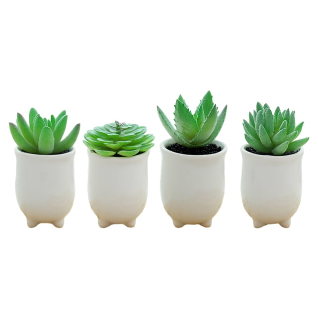 4 Uds simulación de plantas suculentas en macetas adornos creativos flores artificiales decoración interior plantas verdes