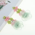 thumbnail image 5 of Unique Bargains 2 Pcs Hair Clip Grace Pastoral Style Mesh Flowers Duckbill Clip Green, 5 of 5