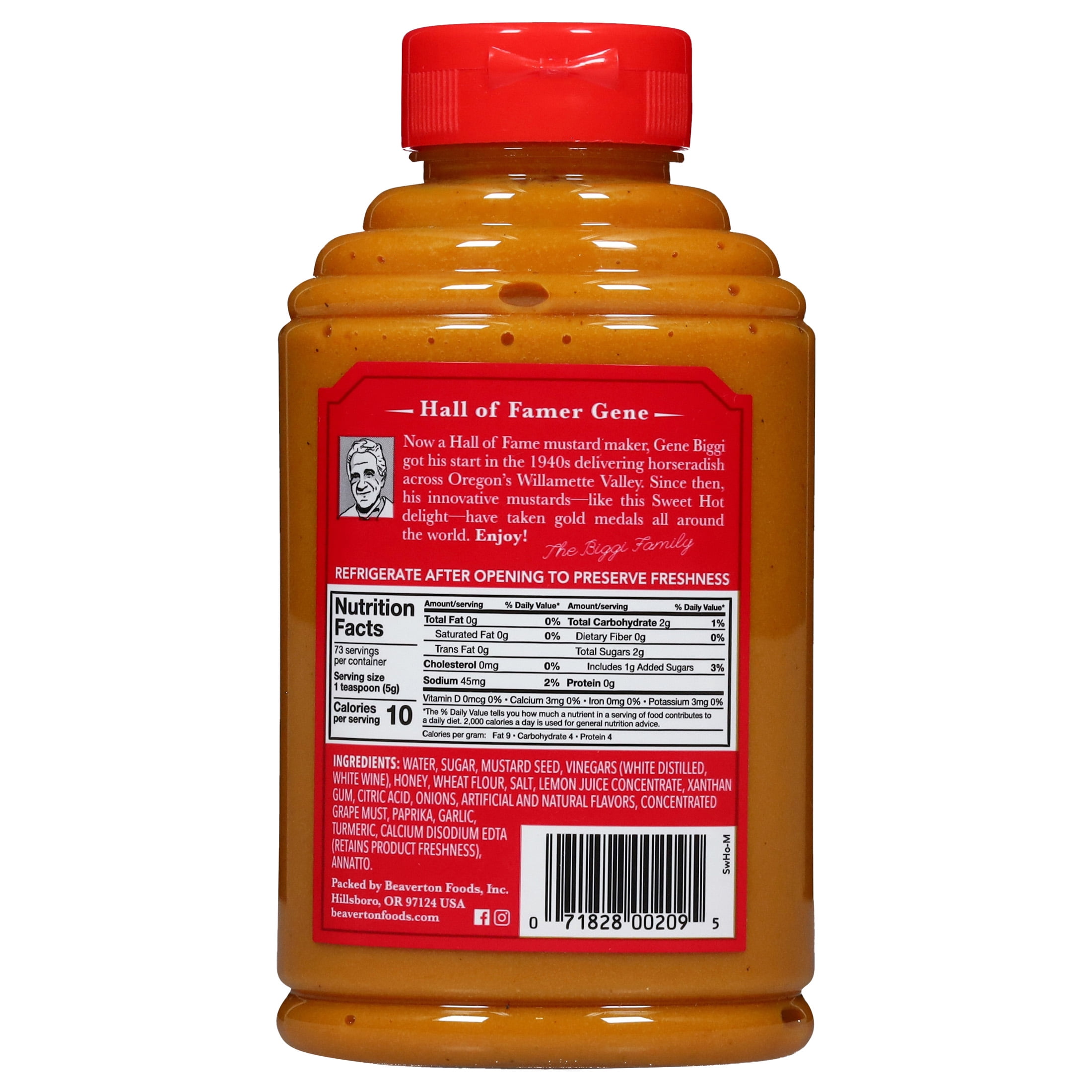 (4 pack) Beaver Brand Sweet Hot Mustard, 13 oz Bottle