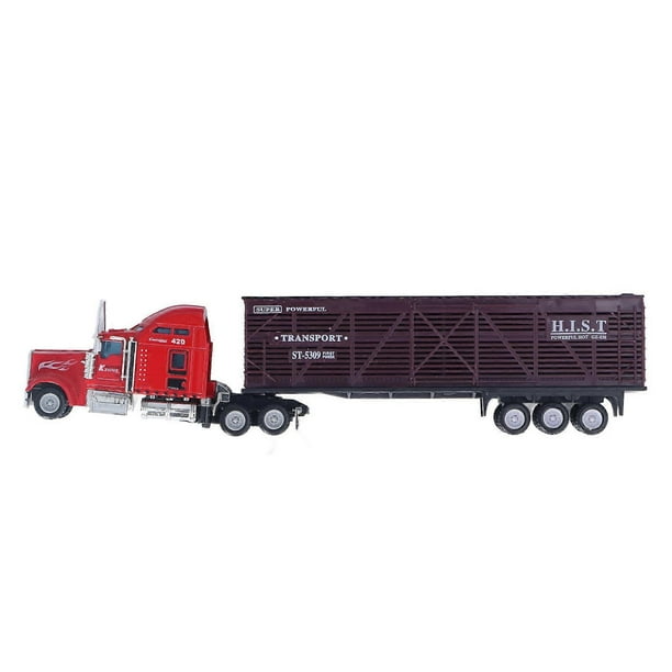 1:65 Pull Back Trucks Realistic Exquisite Interactive Alloy Pull Back Transport Cars Model Toy for Kids 2