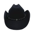 thumbnail image 2 of Western Fashion 69553-M 6.5 in. x 57 cm 100 Percent Wool Felt Top Hat, Black - Medium, 2 of 4