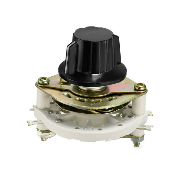 2P2T 2 Pole 2 Position 1-Deck Band Channel Rotary Switch Selector with ...