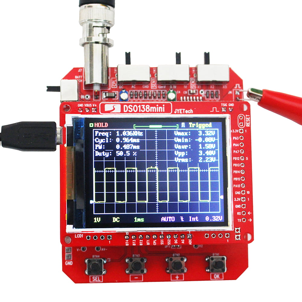 JYE Tech Digital Oscilloscope DIY Kit SMD Parts Pre-soldered Learning Set 1MSa/s 