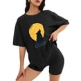 thumbnail image 2 of Women T Shirt Graphic Tee Summer Tops Half Sleeve Loose drop Shoulder Vintage Shirts Casual Shirt M, 2 of 5