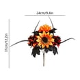 thumbnail image 3 of Gothic Halloween Artificial Bouquet 12.2In, Faux Rose Sunflower Dahlia Dark Floral Arrangement for Halloween Table & Window Seasonal Decor,Orange, 3 of 6