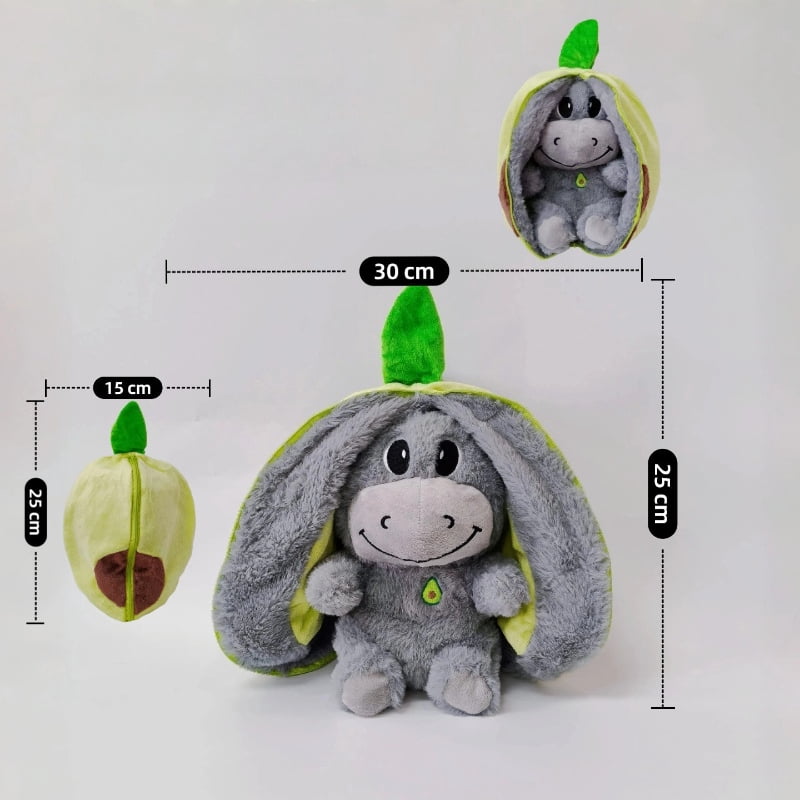 Breathing Glowing Avocado Donkey Stuffed Plush Soothing Doll Children's Bedtime Companion Toy Strawberry Rabbit Plush Doll Gifts