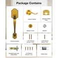 thumbnail image 2 of Klamerit Antique Brass Front Door Handle No Lock, Classic Exterior Door Handle, Entry Door Handle Reversible for Left & Right Hand Doors, 2 of 7