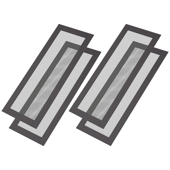 TRIANU 4 Pack Magnetic Floor Register Vent Covers, 4"x10" Stronger Magnet Vent Mesh, Vent Screen Trap Perfect for Wall, Ceiling, Home Floor Air Vent Filters, Catch Debris Hair Insect, Black