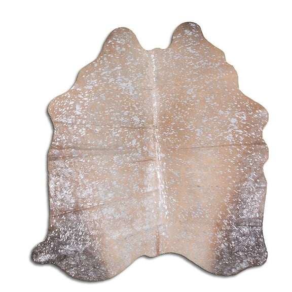 Sunshine cowhide rugs for sale SILVER METALLIC ON BEIGE rug