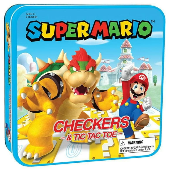 USAopoly CHECKERS & TIC TAC TOE: Super Mario vs. Bowser Board Game