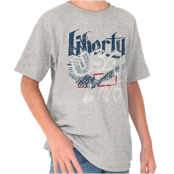 USA Liberty American Bald Eagle Crewneck T Shirts Boy Girl Teen Brisco Brands X