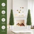 thumbnail image 2 of Artificial Cedar Topiary Tree for Outdoor,4FT Tall Faux Cedar Pine Trees,Potted Fake Cypress Plant with UV Resistant Leaves for Front Door Decor,Porch,Garden,Entryway, Set of 2, 2 of 7