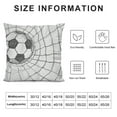 thumbnail image 5 of Nawypu Soccer Throw Pillow Cushion Cover, Soccer Ball in Net Goaly Position Sports Competition Hand Drawn Style, Decorative Square Accent Pillow Case,White Black, 5 of 5