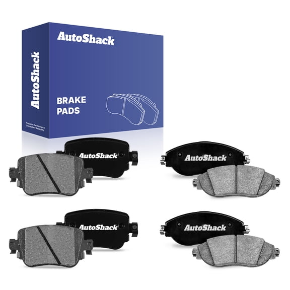 AutoShack Front & Rear Ceramic Brake Pad Set | Replacement for 2019-2021 Volkswagen GTI | 8-PC