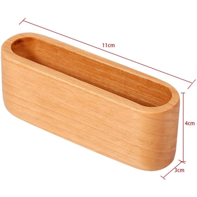 Elegante expositor de madera para tarjetas de visita, organizador de escritorio de nogal negro, textura de madera transparente, diseño moderno, apariencia exquisita, madera de alta calidad, duradera