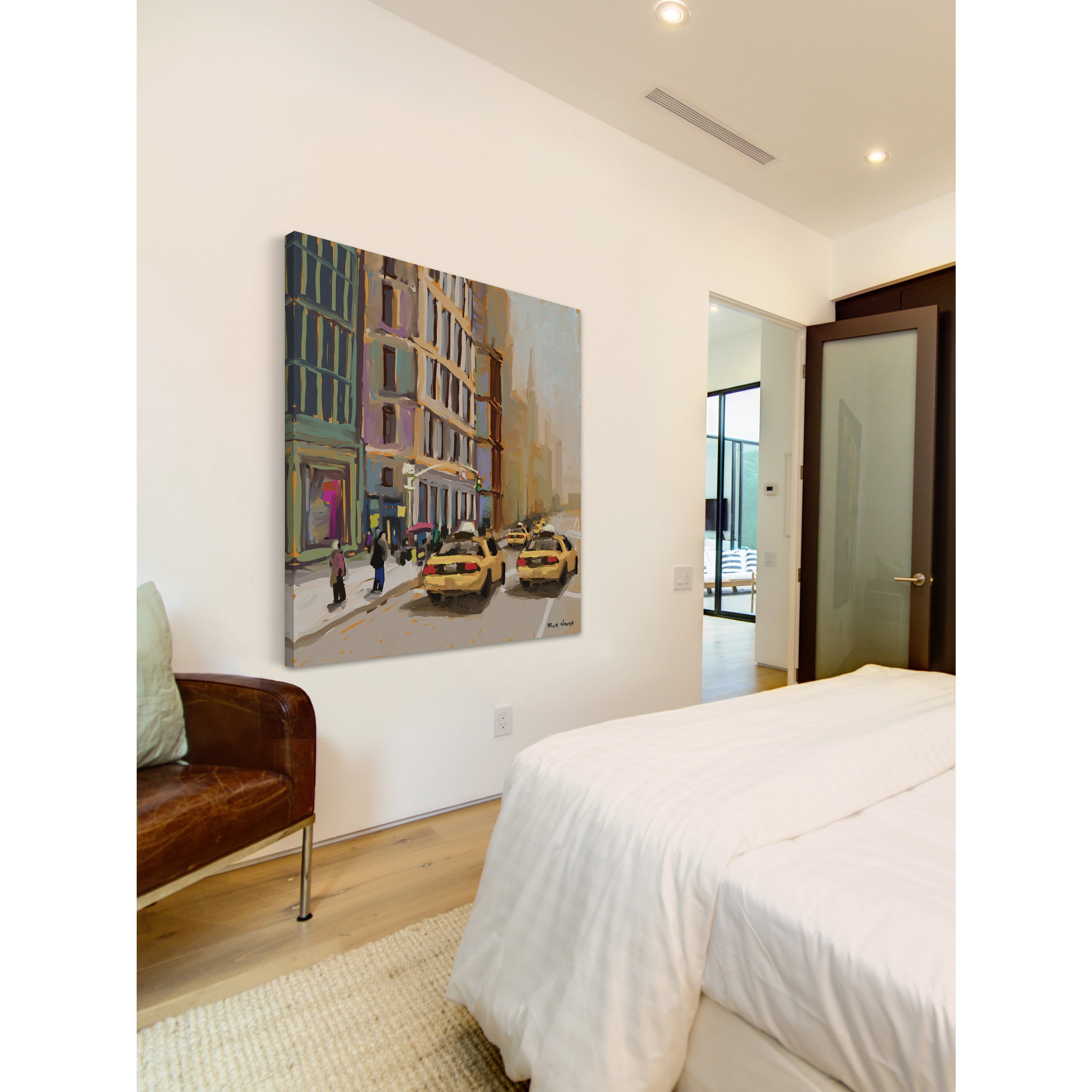 Marmont Hill "New York Cabs" by Rick Novak Painting Print on Wrapped Canvas