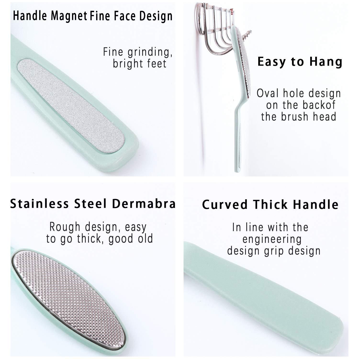 Handle Nail Brush Fingernail Brush Cleaner Hand Scrub Cleaning Brush for Toes，Stainless Steel Foot File Pedicure Metal Surface Tool To Remove Hard Skin Four Color - image 4 of 7