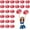 Colorful+Red, variant on 24 PCS pom poms Cheerleading,13.8inch for Sports Teams, Dance Training, and Party Celebrations with Handle