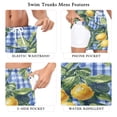 thumbnail image 5 of FORMRS Mens Swim Trunks Mesh Liner Quick Dry Casual Beach Board Shorts with Pockets, Sizes S-2XL, Green Lemon Plaid, 5 of 9