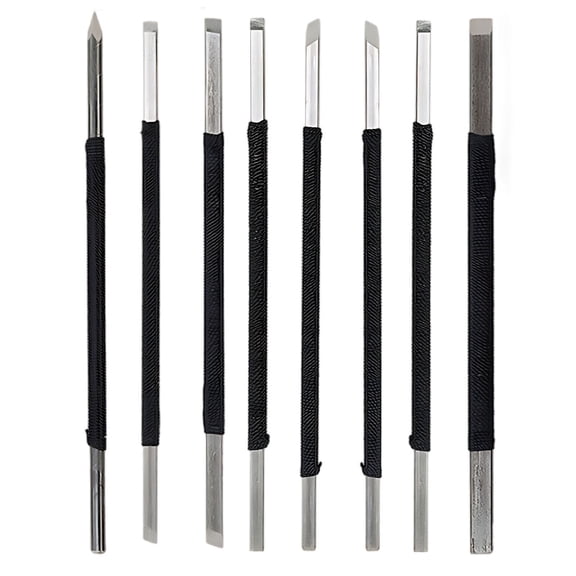 8 Pcs Wood Carving Tools Set, Carbon Steel Hand Carving Tools for Woodworking and Stone Engraving, 142 mm/5.59 in Length, Boxed Set for Wood Stone Seal Practice