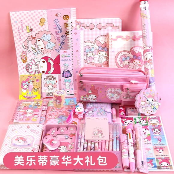 Sanrio Stationery Sets Kawaii Melody Kuromi Cinnamoroll Pompompurin Students School Supplies Set Deluxe Stationery Gift Package Yening