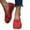 Red, variant on Women's Comfortable Dressy Slip-on Loafers Business Casual Work Shoes Office, Faux Leather Arch Support Round Toe Flats Shoes