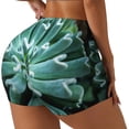 thumbnail image 1 of Fotbe Teal Cactus Shorts Sin Costuras – Shorts Deportivos de Cintura Alta para Mujer, Elásticos para Gimnasio, Yoga, Running o Ciclismo-Medium, 1 of 8