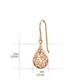 thumbnail image 2 of Rose Gold Plated 925 Sterling Silver Pear Drop Fish Hook Earrings, 2 of 3