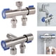 thumbnail image 5 of 1 en 2 Válvula de ángulo de salida Doble Control Distribuidor de agua Triángulo Válvula Grifo, 5 of 8