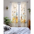 thumbnail image 3 of White Daisy Sheer Curtains 84 Inch Length 2 Panels Set for Living Room/Bedroom, Spring Floral Elegant Pastoral Botanical Bees Kitchen Curtains Grommet Semi-Sheer Curtains Window Treatments 52"x84"x2, 3 of 7