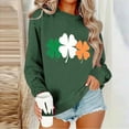 thumbnail image 2 of xixinqiwan Women's St. Patrick's Day Hooded Sweatshirts,Women Shamrock Sweater Lucky Clover Top Irish Long Sleeve Pullover Army Green S, 2 of 6